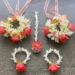 Fresh flower jewellery set with pink roses and white gajra flowers for mehndi in Lahore