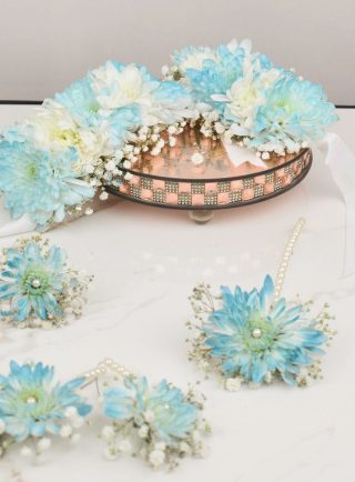 blue rose floral jewellry
