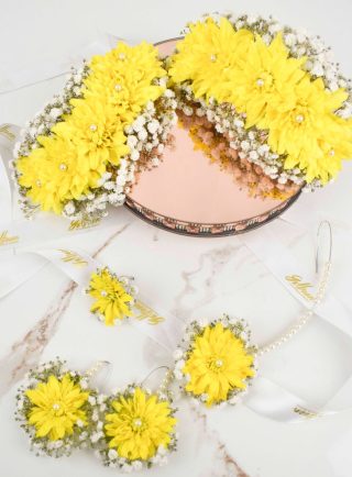 yellow floral jewellry set