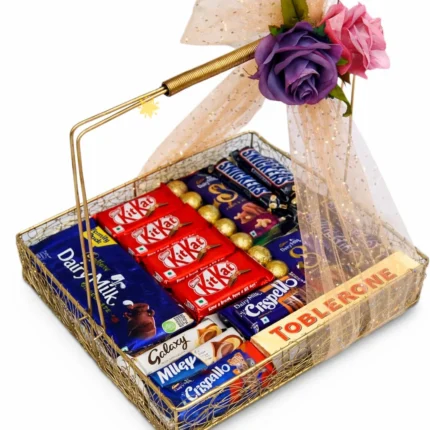 Imported Chocolate Gift Basket – KitKat, Ferrero Rocher, Toblerone, Galaxy & Milka
