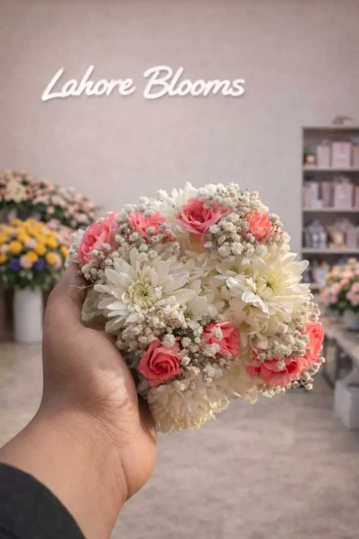 Pink Roses Chrysanthemum Gajra Pair