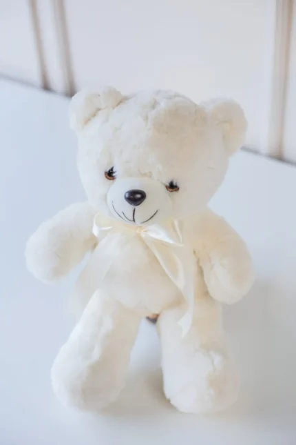 Soft White Teddy Bear – Plush Bow Teddy Bear Gift for Birthday & Anniversary