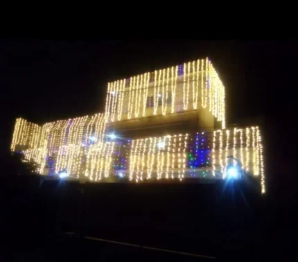 premium wedding house lighting decoration in lahore full elevation fairy lights setup