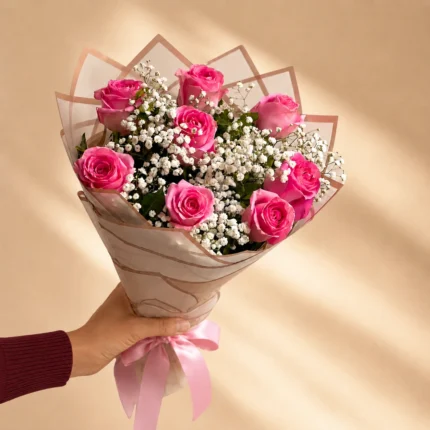 Roselle Pink Rose Bouquet in Lahore - Lahore Blooms