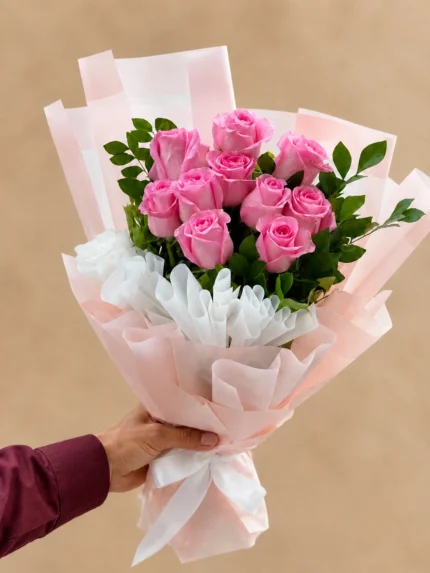 Mira Pink Rose Bouquet in Lahore - Lahore Blooms