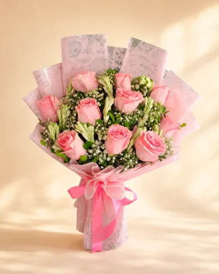 Pink Rose & Tuberose Bouquet Lahore | Pink Meadow